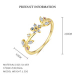 S925 Sterling Silver Flower Ring with Colorful Cubic Zirconia