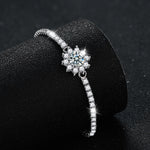 S925 Silver Moissanite Sunflower Bracelet