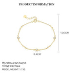 S925 Sterling Silver Bracelet Set with Sparkling Zirconia