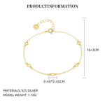 S925 Sterling U-shaped /star Silver Bracelet