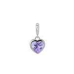 925 Sterling Silver Heart-Shaped Zirconia Pendant