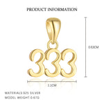 S925 Sterling Silver Number Pendant