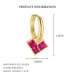 S925 Sterling Silver Heart-Shaped Red Zircon Stud Earrings