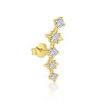 S925 sterling silver stud earrings with cubic zirconia