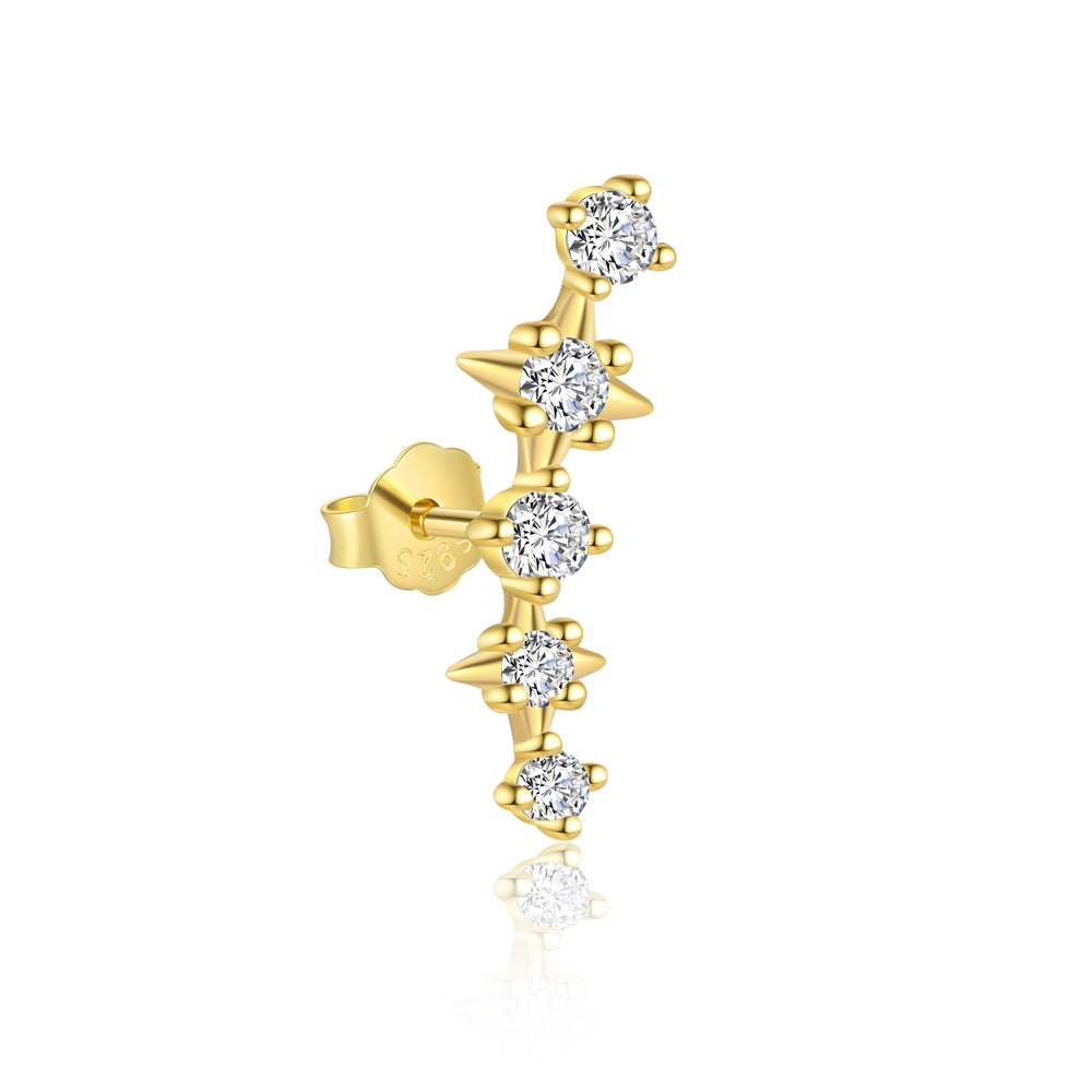 S925 sterling silver stud earrings with cubic zirconia