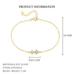 S925 Sterling Silver Zircon Necklace and Bracelet Set