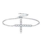 S925 Sterling Silver Moissanite Cross Bracelet