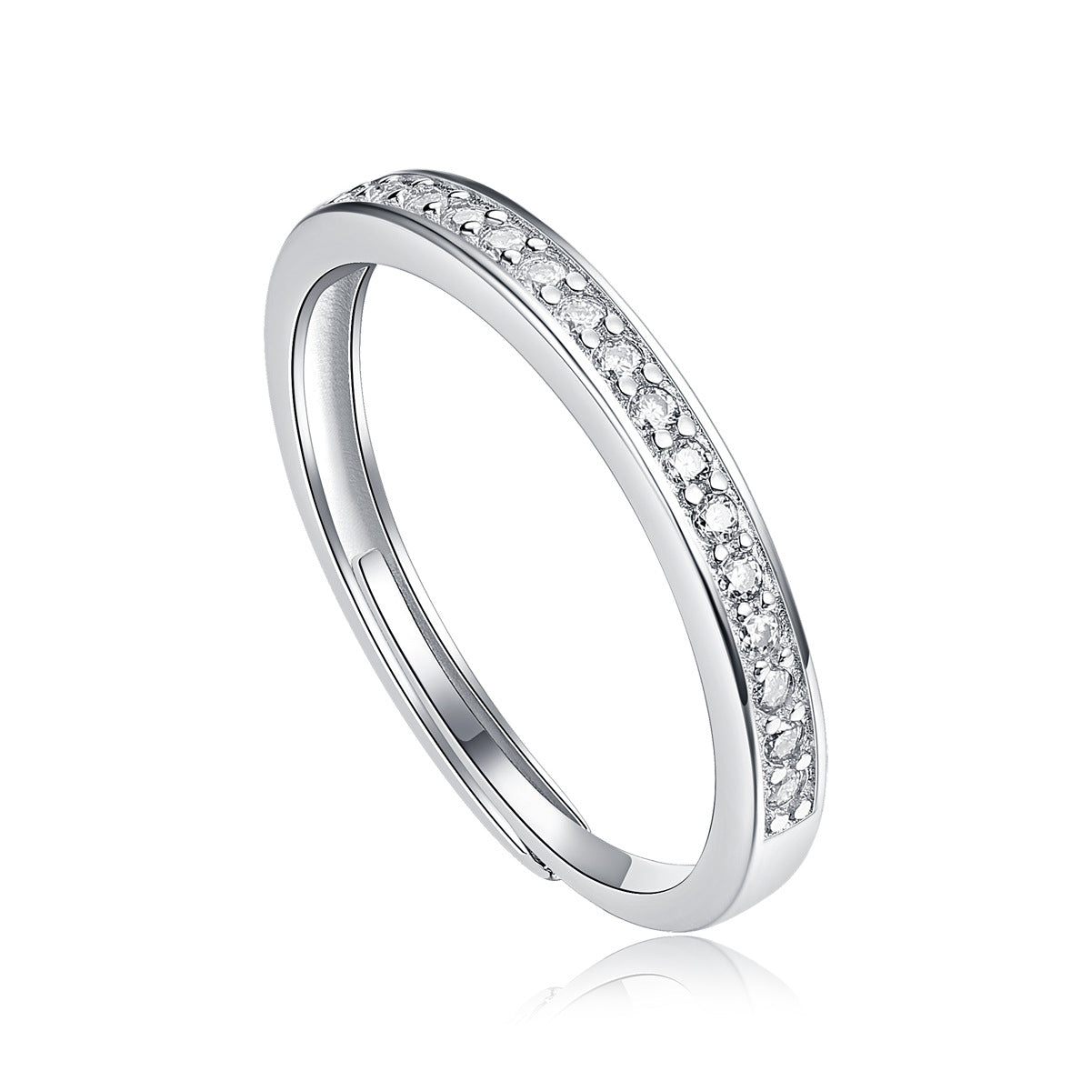 S925 Sterling Silver Moissanite Open-Band Couple's Rings