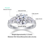 S925 Silver Moissanite "Guardian" Closed Ring