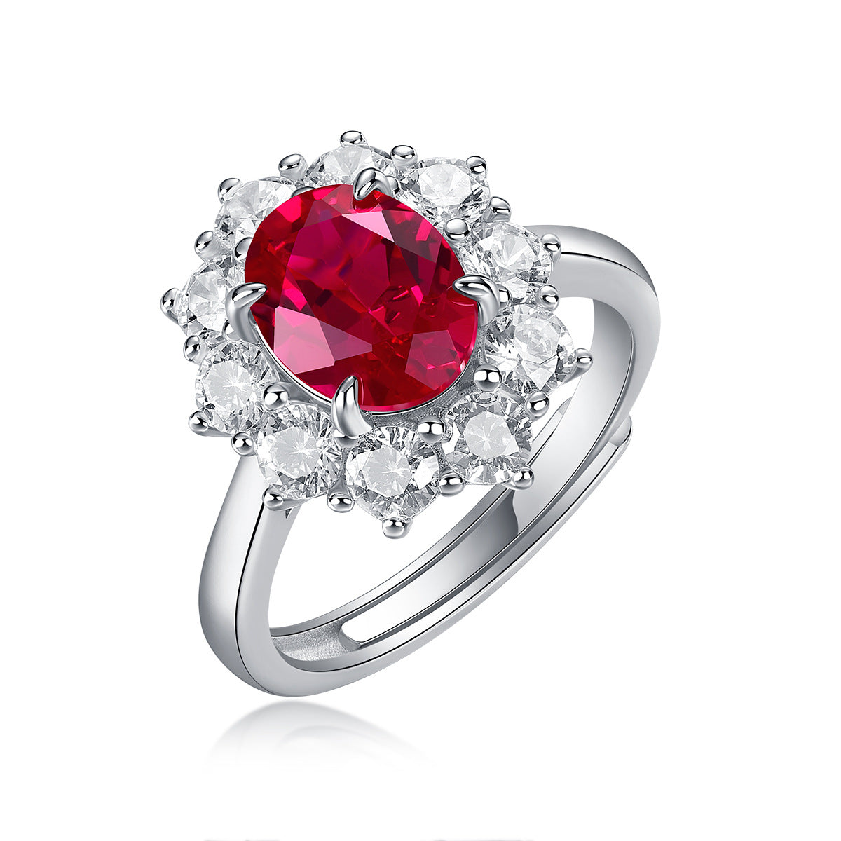 S925 Sterling Silver Adjustable Moissanite Ring