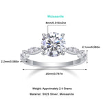 S925 Silver Six-Prong Cluster Moissanite Ring