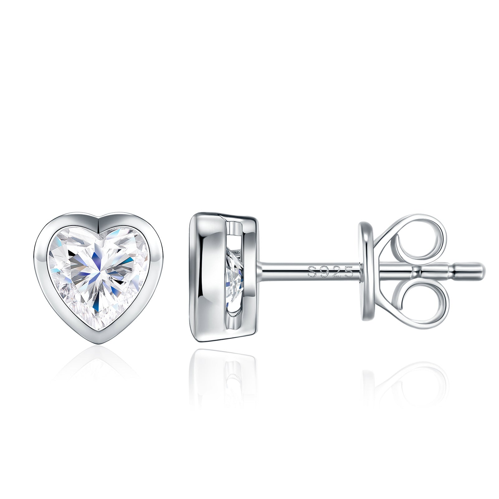 S925 Sterling Silver Moissanite Stud Earrings