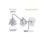 S925 Silver Moissanite Stud Earrings