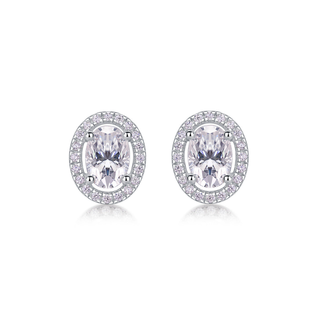 S925 Silver Six-Prong Moissanite Stud Earrings