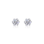 S925 Sterling Silver Round Moissanite Earrings for Sensitive Ears