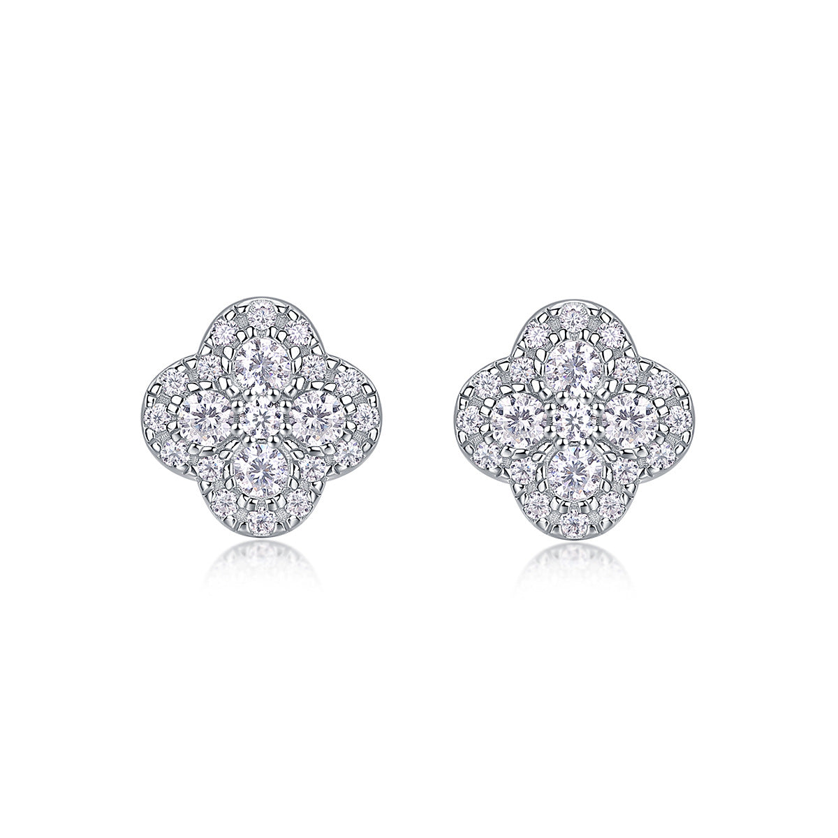S925 Silver Square Moissanite "Chanel-Style" Stud Earrings
