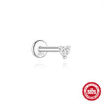 S925 Sterling Silver Moissanite Four-Petal Flower Stud Earring(Single unit)
