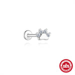 S925 Sterling Silver Hexagram Moissanite Threaded Cartilage Stud Earring(Single unit)