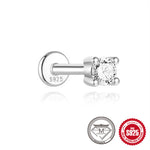 S925 Sterling Silver Petal Stud Earrings with Crushed Moissanite(Single unit)