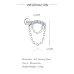 S925 Sterling Silver Moissanite Flat-Back Threaded Piercing Earring(Single unit)