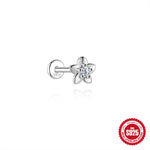 S925 Sterling Silver Moissanite Cartilage Stud Earring with Threaded Post(Single unit)