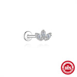 S925 Sterling Silver Moissanite Cartilage Stud Earring with Threaded Post(Single unit)