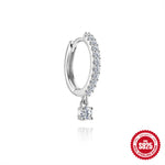 S925 Sterling Silver Moissanite Smooth-Finish Earrings(Single unit)