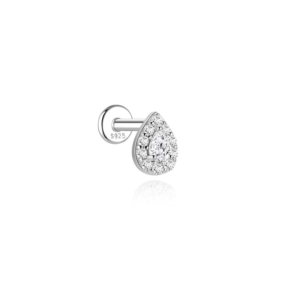 Authentic 925 Sterling Silver Geometric Earrings with D-Color Moissanite(Single unit)