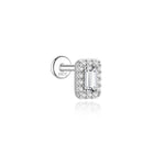 Authentic 925 Sterling Silver Geometric Earrings with D-Color Moissanite(Single unit)