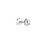 Authentic 925 Sterling Silver Geometric Earrings with D-Color Moissanite(Single unit)