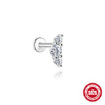 S925 Sterling Silver Snowflake & Wave Spinner Tassel Moissanite Earrings(Single unit)