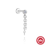 S925 Sterling Silver Snowflake & Wave Spinner Tassel Moissanite Earrings(Single unit)