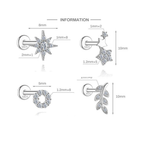 S925 Sterling Silver Moissanite Ear Stud(Single unit)
