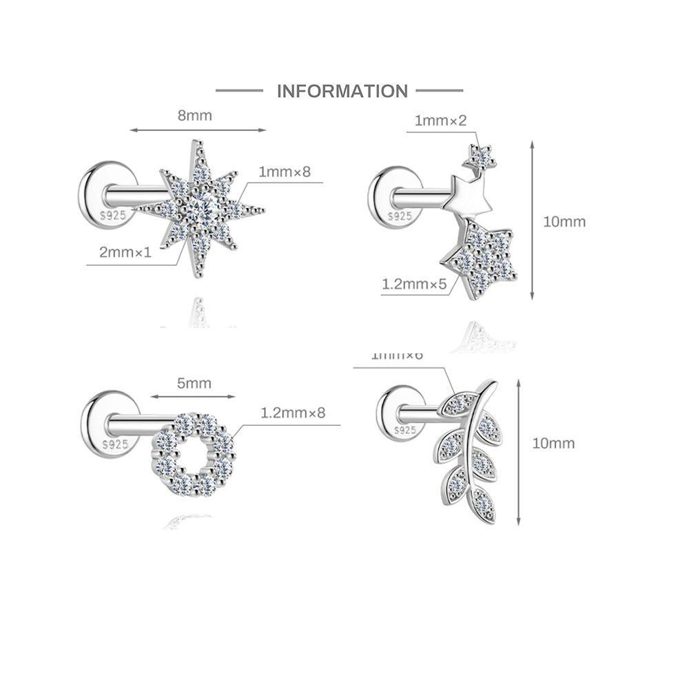 S925 Sterling Silver Moissanite Ear Stud(Single unit)