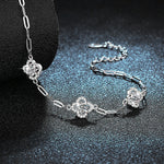 S925 Sterling Silver Moissanite Four-Leaf Clover Bracelet