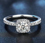 S925 Sterling Silver Moissanite Sugar Cube Ring