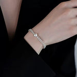 S925 Sterling Silver Exquisite Imitation Pearl Woven Bracelet