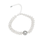 S925 Sterling Silver Exquisite Imitation Pearl Woven Bracelet