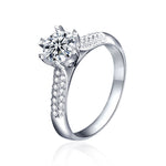 S925 Sterling Silver Queen Moissanite Ring