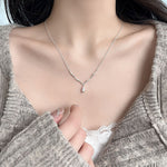 S925 Sterling Silver Water Drop Wave Necklace