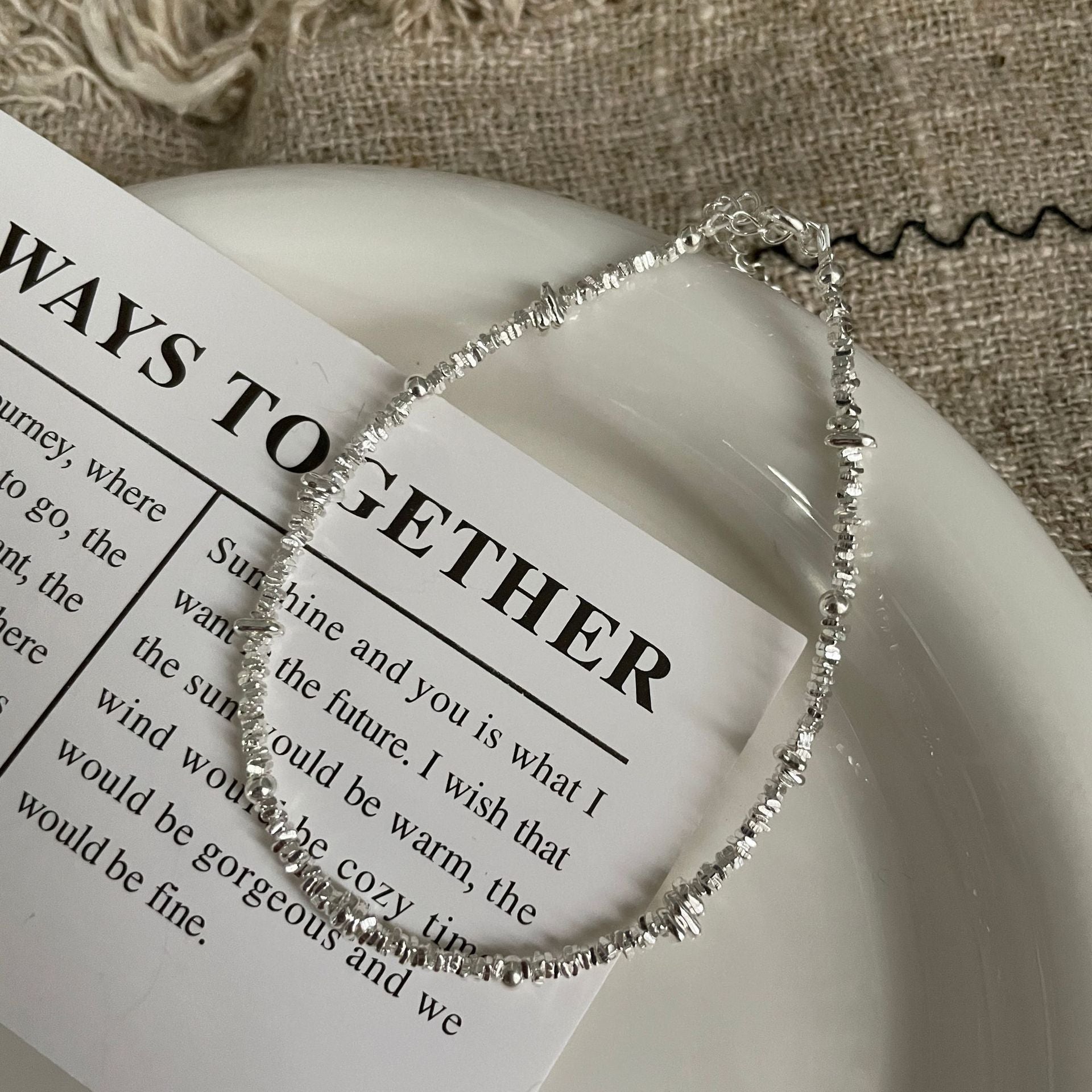 S925 Sterling Silver Broken Silver Bracelet