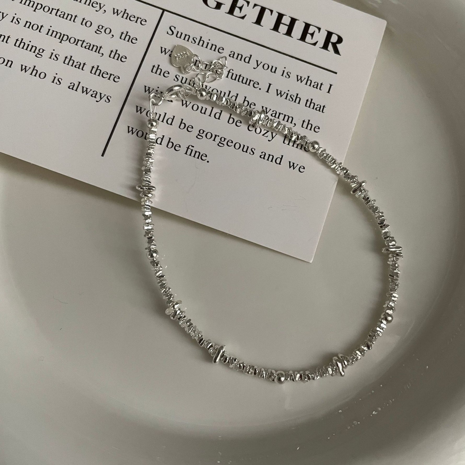 S925 Sterling Silver Broken Silver Bracelet