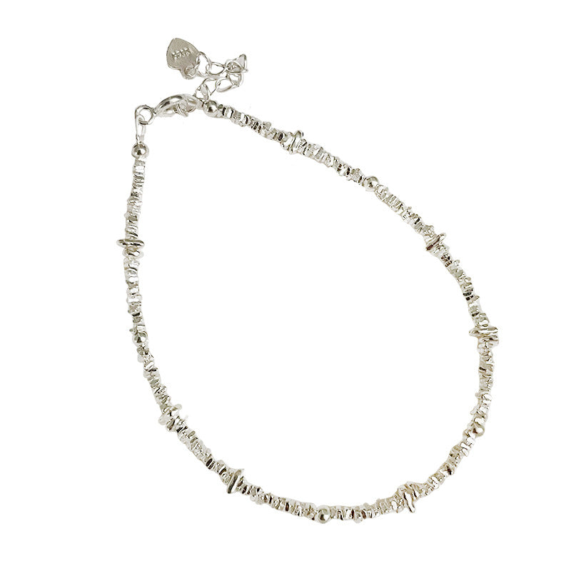 S925 Sterling Silver Broken Silver Bracelet