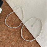 S925 Sterling Silver Bamboo-Wrapped Snake Bone Chain Bracelet
