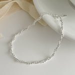 S925 Sterling Silver Bamboo-Wrapped Snake Bone Chain Bracelet