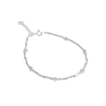 S925 Sterling Silver Bamboo-Wrapped Snake Bone Chain Bracelet