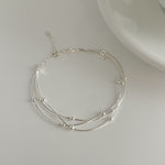 S925 Sterling Silver Triple Snake Bead Bracelet