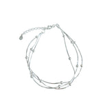 S925 Sterling Silver Triple Snake Bead Bracelet
