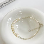 S925 Sterling Silver Natural Freshwater Pearl Bracelet
