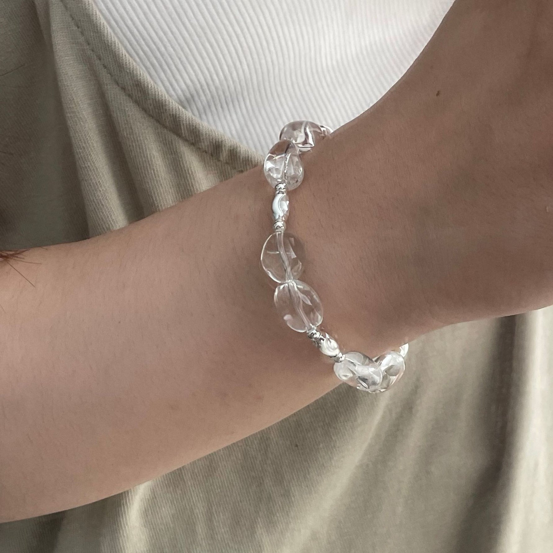 S925 Sterling Silver White Crystal Bracelet